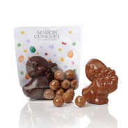 Caneton en chocolat au lait et ses perles de céréales chocolat au lait caramel