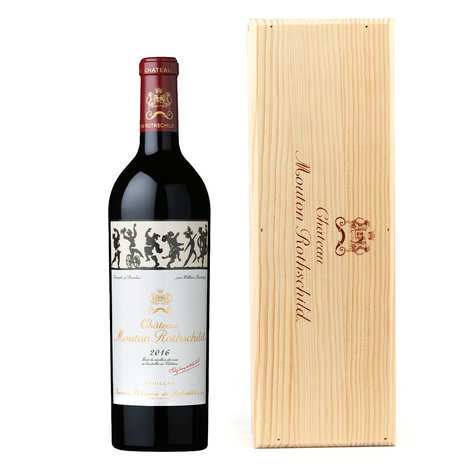 Château Mouton Rothschild 2016 in individual wooden case - Baron