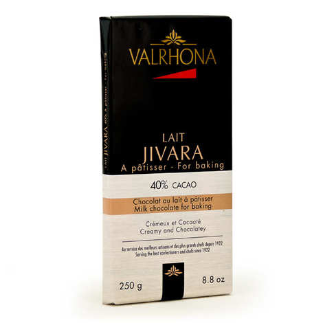 Tablette de chocolat au lait pâtissier Jivara 40% cacao - Valrhona -  Valrhona
