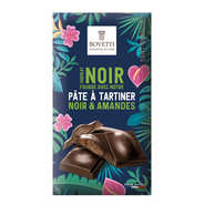 Tablette chocolat noir Bio fourré à la pâte à tartiner noir & amandes