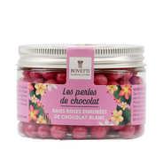  Perles de chocolat pour topping au poivre rose enrobé de chocolat blanc