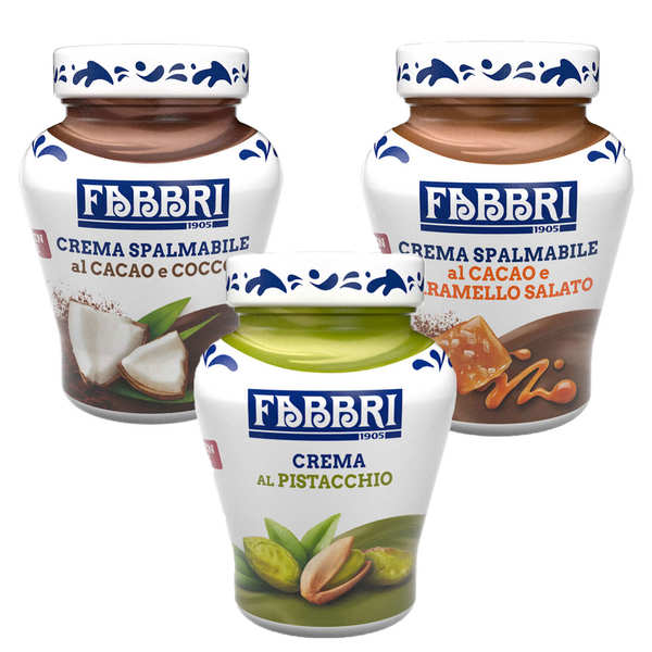 Set of 3 Fabbri gourmet spreads (coconut, pistachio, caramel) - Fabbri