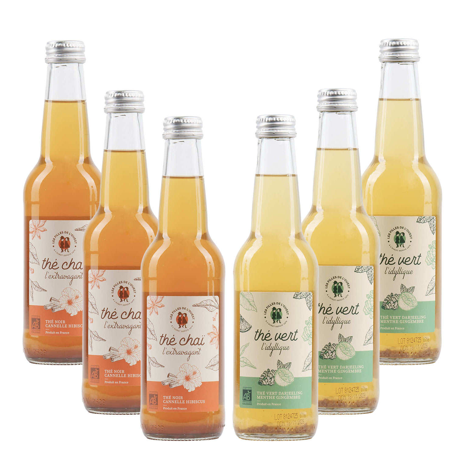 Set of 6 iced teas (3 black iced teas with cinnamon and hibiscus, and 3 ...