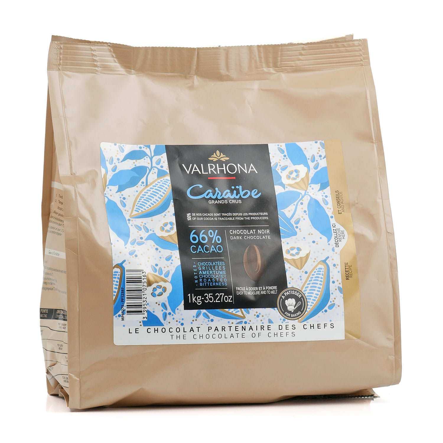 Grand Cru Dark Baking Chocolate Caraïbe 66 Valrhona