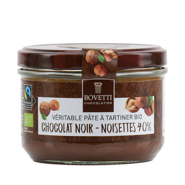 Organic Traditional Hazelnut & Dark Chocolate Spread Bovetti chocolats
