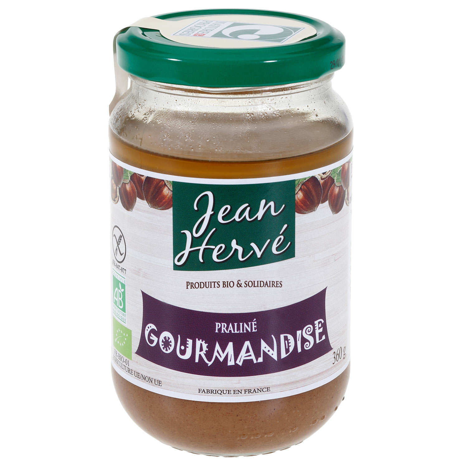 Organic hazelnut praline (360g) Jean Hervé