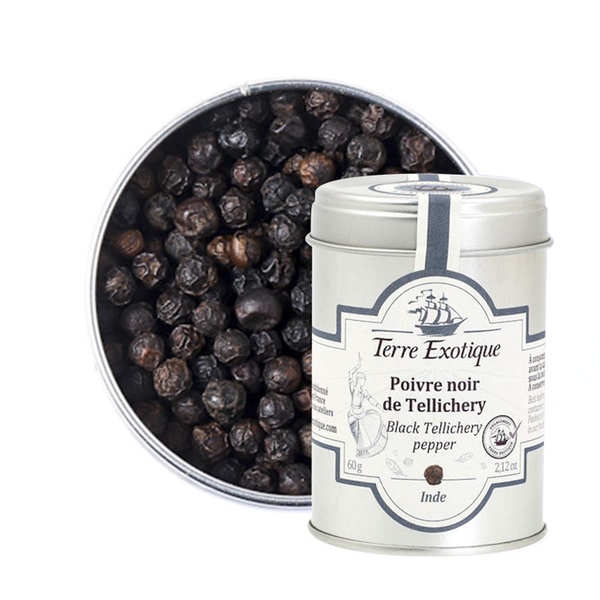 Poivre noir de tellicherry - pot 70g